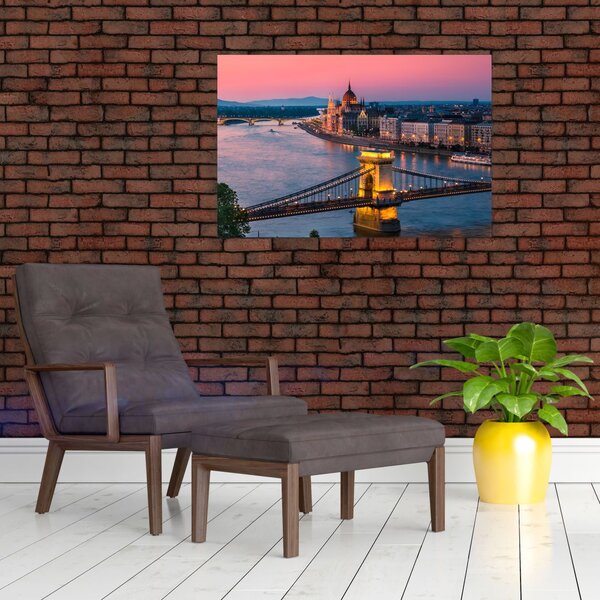 Slika - Panorama mesta, Budimpešta, Madžarska (90x60 cm)