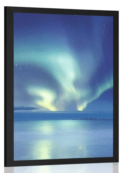 Plakat polarna svjetlost iznad oceana