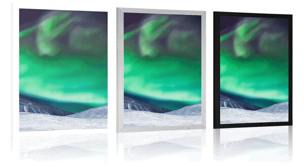Plakat polarna svjetlost na nebu