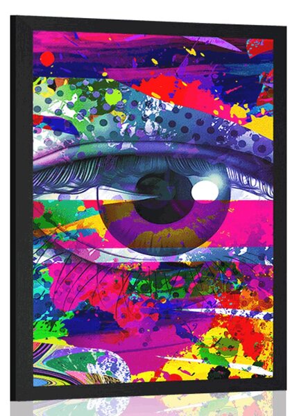 Plakat ljudsko oko u pop-art stilu