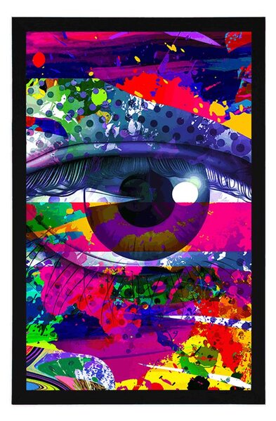 Plakat ljudsko oko u pop-art stilu