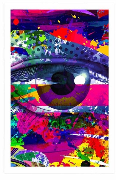 Plakat ljudsko oko u pop-art stilu