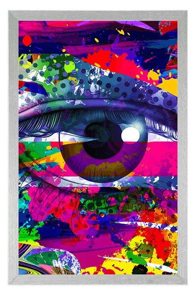 Plakat ljudsko oko u pop-art stilu