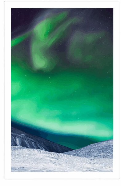 Plakat polarna svjetlost na nebu