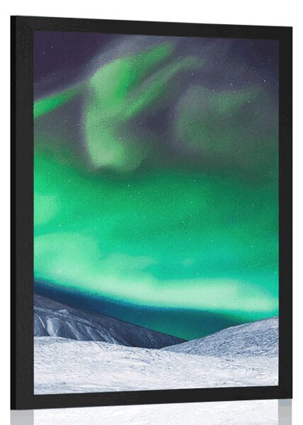 Plakat polarna svjetlost na nebu