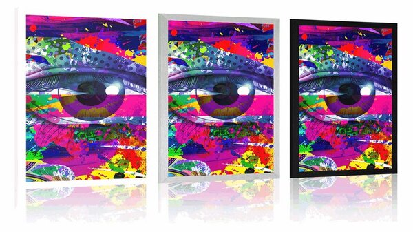 Plakat ljudsko oko u pop-art stilu