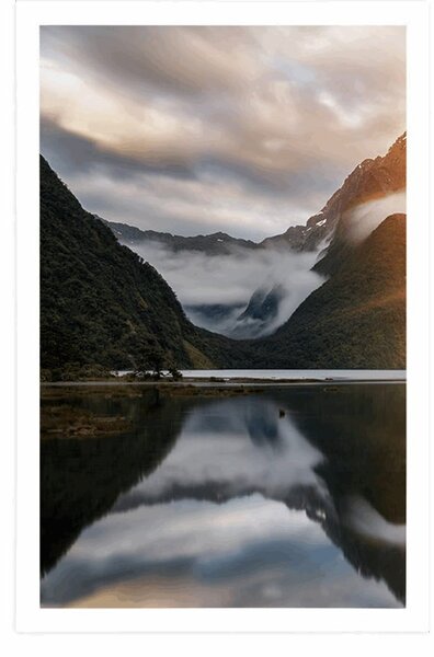 Plakat Milford Sound pri izlasku sunca