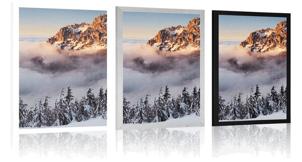Plakat planine Krkonoše pod snijegom