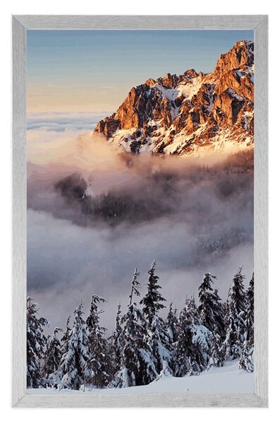 Plakat planine Krkonoše pod snijegom