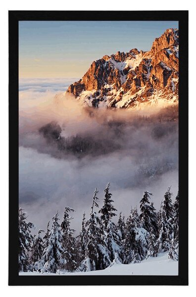 Plakat planine Krkonoše pod snijegom