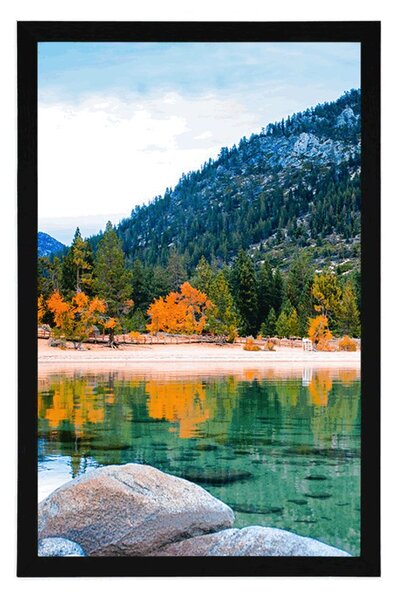Plakat jezero u prelijepoj prirodi