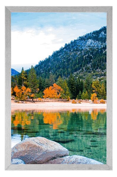 Plakat jezero u prelijepoj prirodi