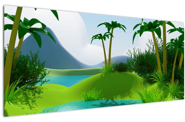 Slika - Jezera v džungli (120x50 cm)