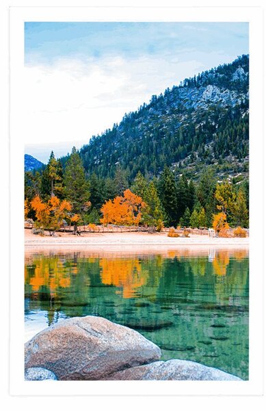 Plakat jezero u prelijepoj prirodi