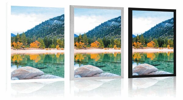 Plakat jezero u prelijepoj prirodi