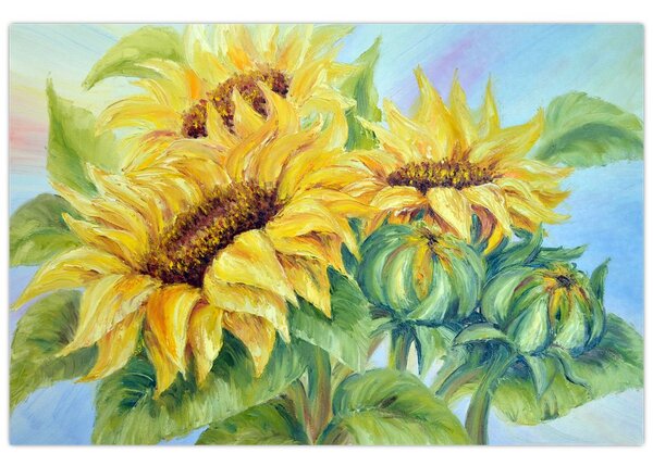Slika cvetočih sončnic (90x60 cm)