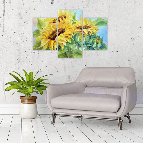 Slika cvetočih sončnic (90x60 cm)
