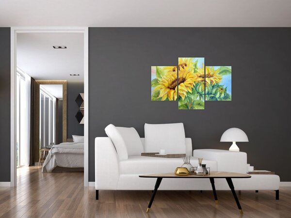 Slika cvetočih sončnic (90x60 cm)