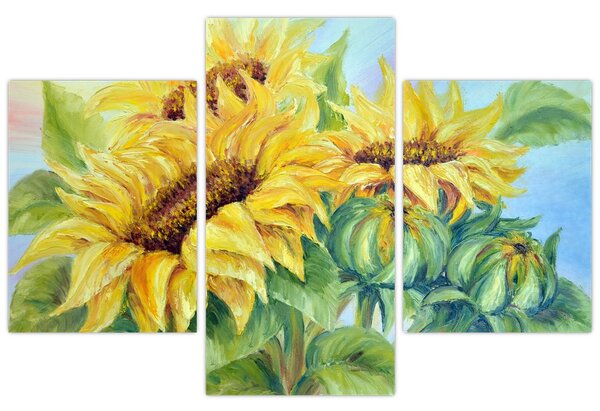Slika cvetočih sončnic (90x60 cm)