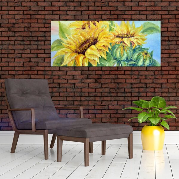 Slika cvetočih sončnic (120x50 cm)