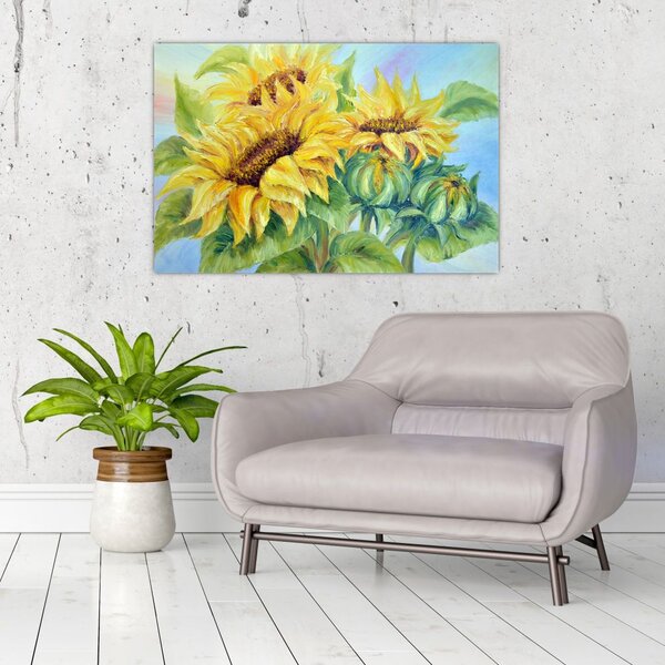 Slika cvetočih sončnic (90x60 cm)