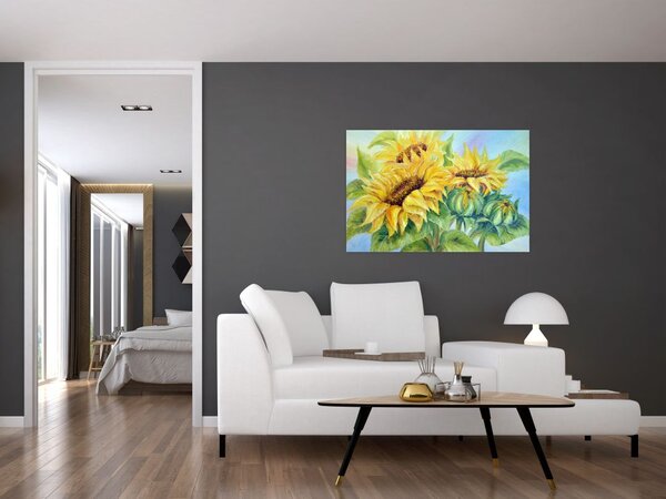 Slika cvetočih sončnic (90x60 cm)