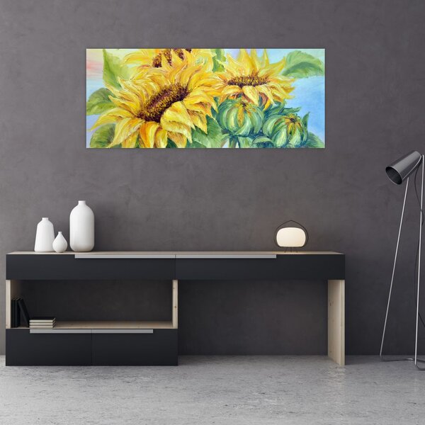 Slika cvetočih sončnic (120x50 cm)