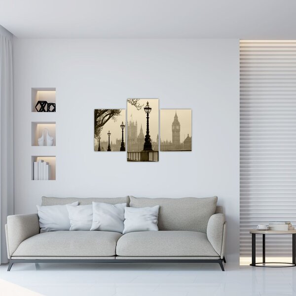 Slika - London v megli, Anglija (90x60 cm)