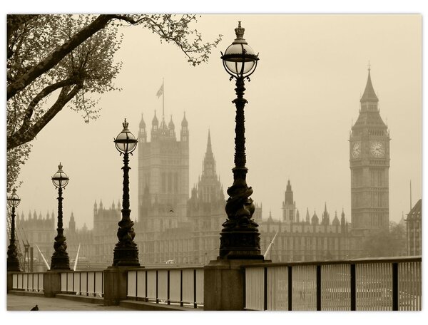 Slika - London v megli, Anglija (70x50 cm)