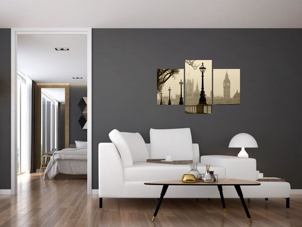 Slika - London v megli, Anglija (90x60 cm)