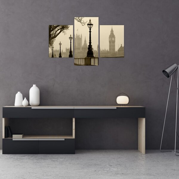 Slika - London v megli, Anglija (90x60 cm)