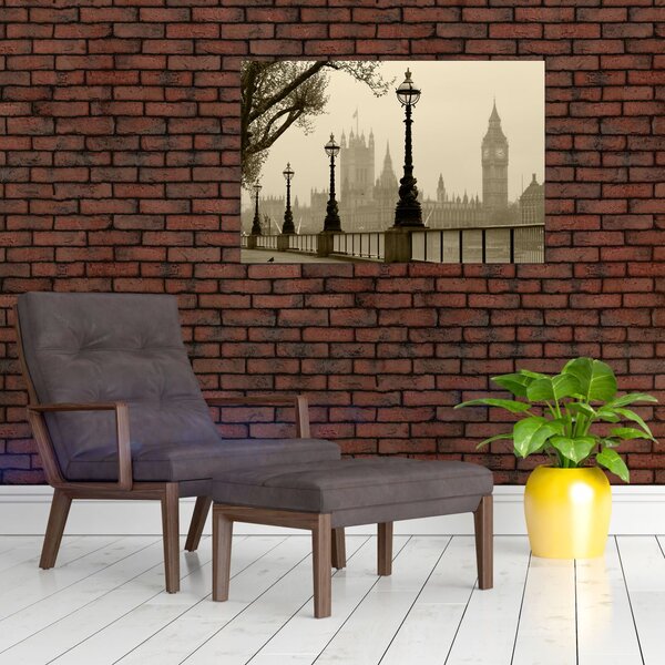 Slika - London v megli, Anglija (90x60 cm)