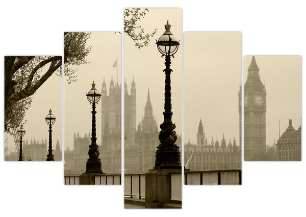 Slika - London v megli, Anglija (150x105 cm)