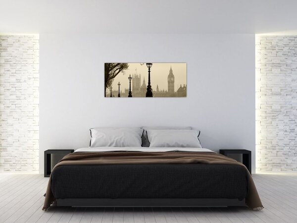 Slika - London v megli, Anglija (120x50 cm)