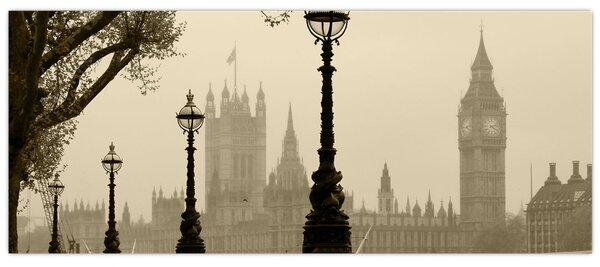 Slika - London v megli, Anglija (120x50 cm)