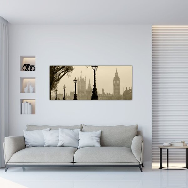 Slika - London v megli, Anglija (120x50 cm)