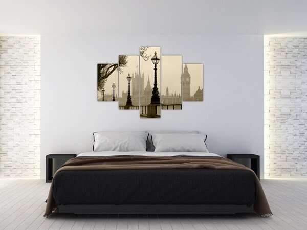 Slika - London v megli, Anglija (150x105 cm)