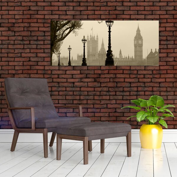 Slika - London v megli, Anglija (120x50 cm)