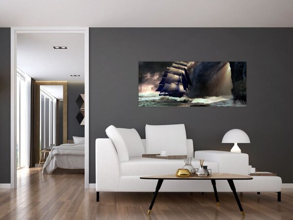 Slika - Ladja med čeri (120x50 cm)