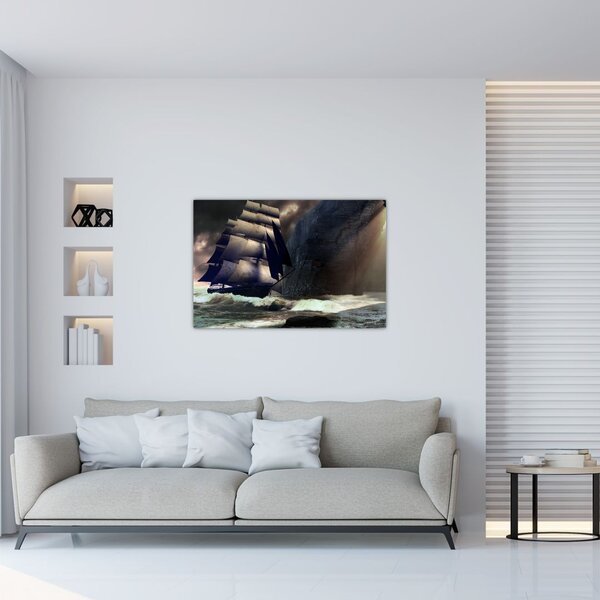 Slika - Ladja med čeri (90x60 cm)