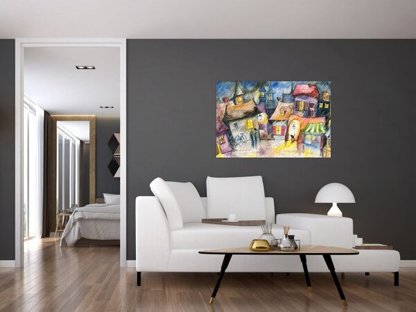 Slika - Deževen večer (90x60 cm)