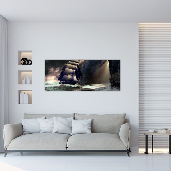 Slika - Ladja med čeri (120x50 cm)
