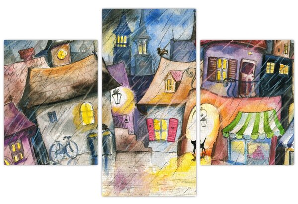 Slika - Deževen večer (90x60 cm)