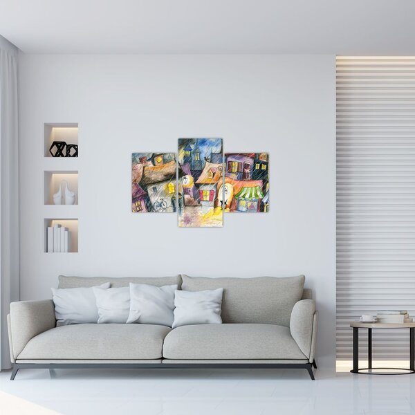 Slika - Deževen večer (90x60 cm)