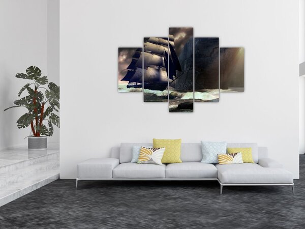 Slika - Ladja med čeri (150x105 cm)