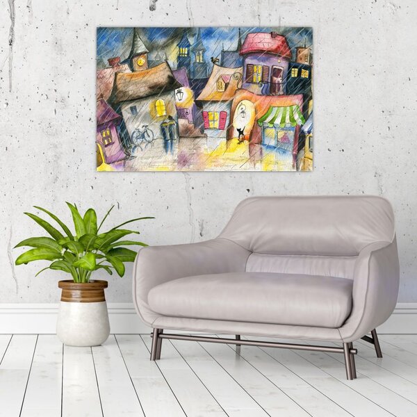 Slika - Deževen večer (90x60 cm)