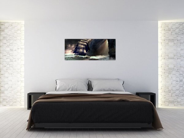 Slika - Ladja med čeri (120x50 cm)