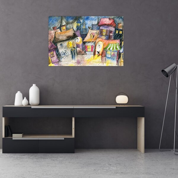 Slika - Deževen večer (90x60 cm)