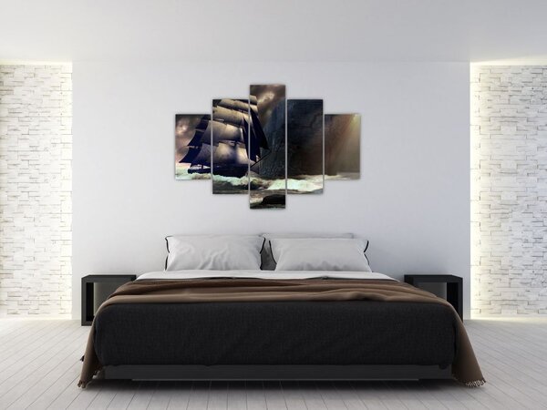 Slika - Ladja med čeri (150x105 cm)
