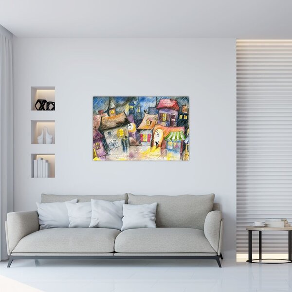 Slika - Deževen večer (90x60 cm)
